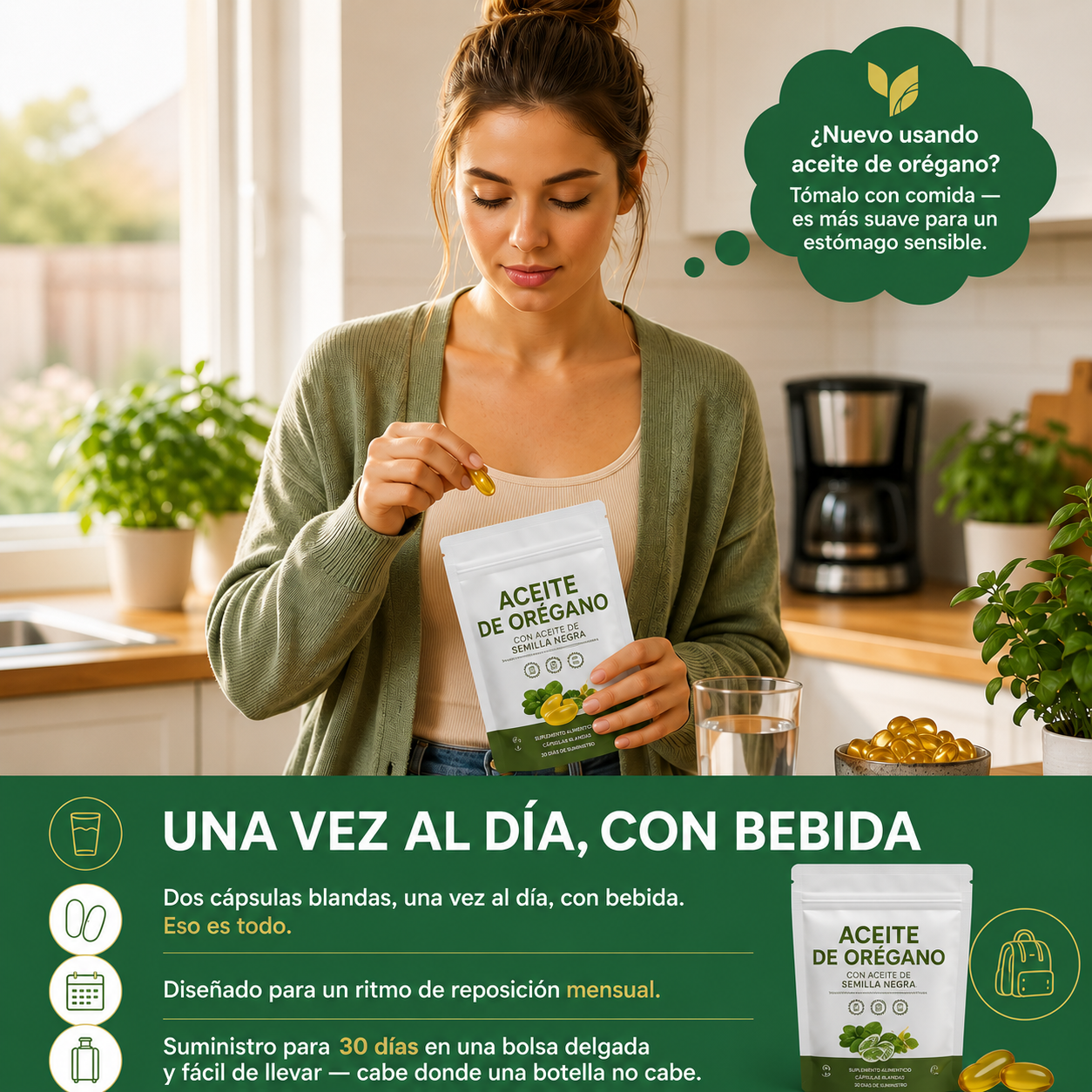 Cápsulas de Aceite de Orégano + Semilla Negra – Defensa Natural 60 Softgels