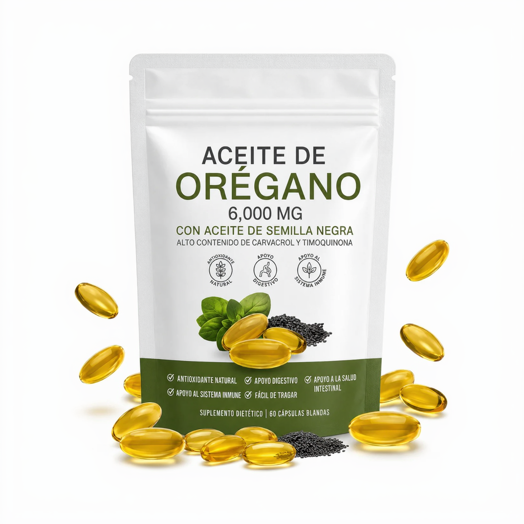 Cápsulas de Aceite de Orégano + Semilla Negra – Defensa Natural 60 Softgels