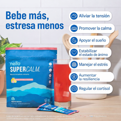 Electrolitos Naturales para la Calma y el Descanso – Magnesio, Ashwagandha y L-Teanina | Sin Azúcar | 20 Sobres