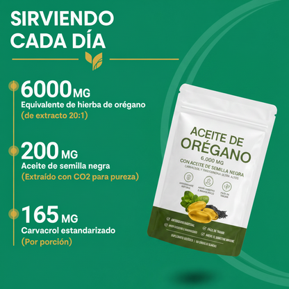 Cápsulas de Aceite de Orégano + Semilla Negra – Defensa Natural 60 Softgels